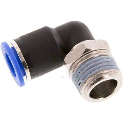 12mm x R1/2'' 90 graden L-verbinding Messing/PA 66 Insteekfitting Buitendraad Kort Draaibaar NBR [2 Stuks]