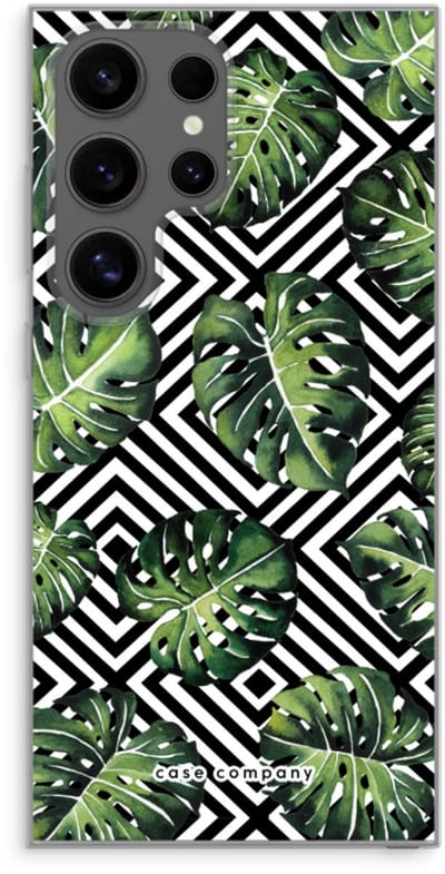 Case Company® - Hoesje geschikt voor Samsung Galaxy S24 Ultra hoesje - Geometrische jungle - Soft Cover Telefoonhoesje - Bescherming aan alle Kanten en Schermrand