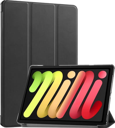 Hoes - Geschikt voor Apple iPad Mini 7 (2024) - 8.3 inch - 7e Generatie - Dun & Stevig - Trifold Bookcase - Hard Cover - Hardcover Book Case - Tablet Hoesje - Zwart