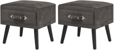 Nachtkastjes set - Bijzettafels - Slaapkamer opbergen - Duurzaam materiaal - 40x35x40 cm - Grijs