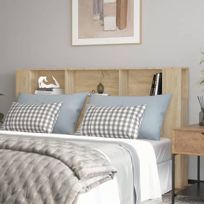 Hoofdeinde met planken - Bed achterwand - Slaapkamer organiseren - Drie handige vakken - 180 x 18.5 x 104.5 cm