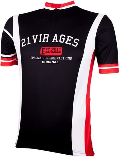 Wielershirt 21 Virages retro zwart S