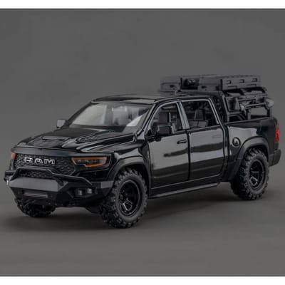 1:32 Mammoet Ram Legering Miniatuur Model Diecast Pick-up Speelgoed Met Geluid Licht Pull Back Deuren Geopend Metalen Voertuig Voor Jongens Speelgoed Cadeau