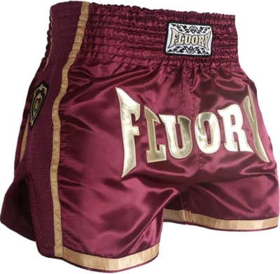 Fluory Kickboks Broek Muay Thai Short Wijnrood MTSF28 - XS