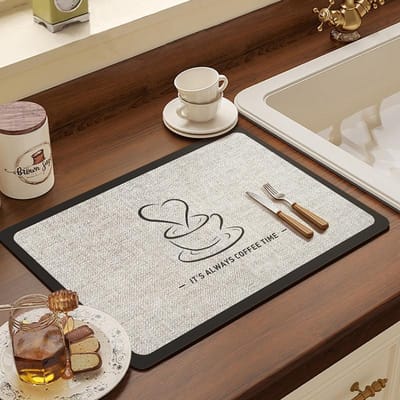 Tapis absorbant pour cafetière, bol de cuisine, plateau de bar, tapis de drainage, tapis de séchage de tasses, tapis chauffant sans rinçage pour dessus de table 30*40CM