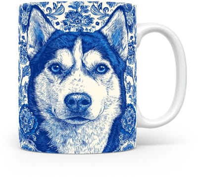 Mok Husky Beker voor koffie of tas voor thee, cadeau voor dierenliefhebbers, moeder, vader, collega, vriend, vriendin, kantoor, opa, oma, hond, kerst, sinterklaas, verjaardag