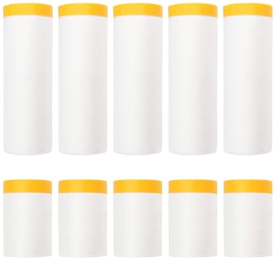 10 Rollen Afplaktape met Dekfolie, 55 cm x 20 m en 110 cm x 20 m, Ideaal voor Schilderwerk, Stofbescherming en Verfspuiten