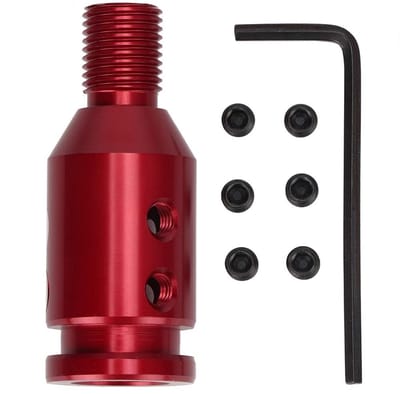 Dailygoods - Versnellingshendel Adapter - Universele Schakelpoofadapter - Aluminium - Rood - Schroefdraad 12x1,25 - Geschikt voor diverse toepassingen...
