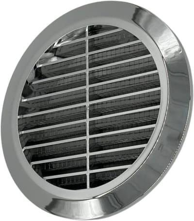 Ventilatierooster Rond - Luchtafvoer Rooster - Luchtstroom Reguleren - Met Insectennet - Ø 100 mm - Zilver