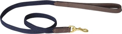 Weatherbeeta Lederen Gevlochten Hondenriem - Bruin-navy - 120 cm