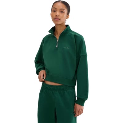 Ellesse Dames Carrera Kwart Rits Sweatshirt (Donkergroen)