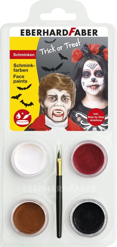 Eberhard Faber schminkset - dracula/skelet - wit, rood, bruin, zwart - EF-579027
