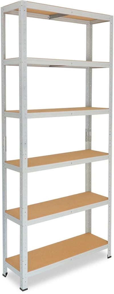 Shelfplaza OFFICE metalen stellingkast - 200x70x30 cm - lichtgrijs - 6 planken
