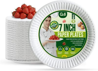 90 Kleine Witte Papieren Borden (18 cm) - Stevig & Eco-Vriendelijk voor Snacks, Taart en Feesten