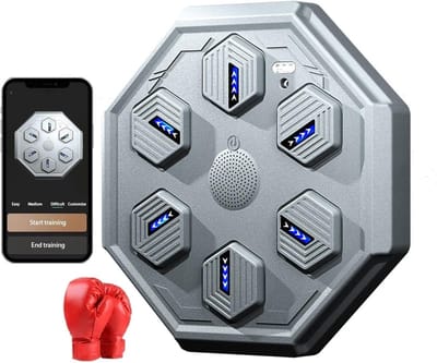 Muziek Boksmachine - Wandbokstrainer - Thuis Sporten - Met LED Verlichting - Zwart