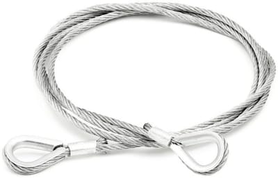 Sterke Staalkabel met Ogen en Kabelkousen 6mm Diameter, 3 Meter Lang