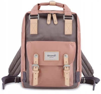 Himawari Rugzak Meisjes Sportief A4 Schooltas Waterdicht Roze/Bruin