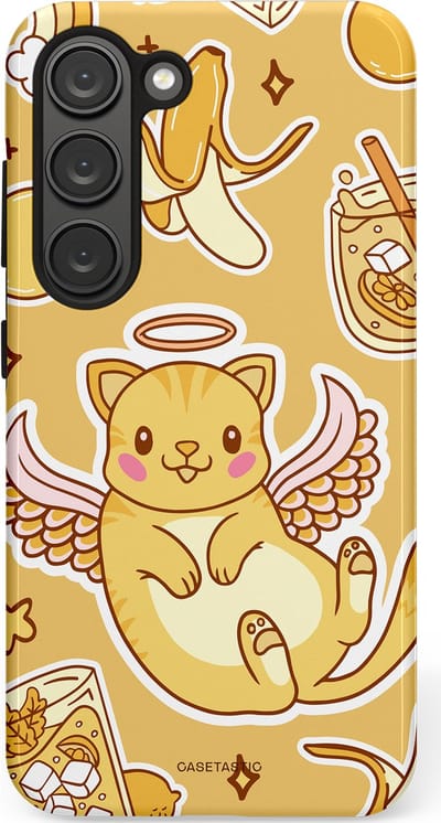 Casetastic Hoesje Geschikt voor Samsung S23 - Stijlvolle Beschermende Duo-layer Case - Poezenvleugels