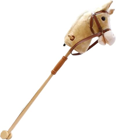 Stokpaard met Geluid - Knuffelpaard Speelgoed - Rollenspel Binnen - Met Cowboyliedje - 100cm Lengte