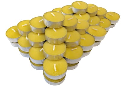 Allecto - Citronella Geurtheelicht - Geurkaars tegen Muggen - 80 Stuks - Geel - Buitenverlichting - Ideaal voor Tuin Balkon Camping