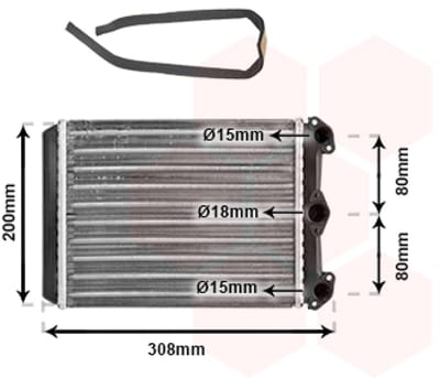 Van Wezel - KACHEL RADIATEUR VOOR MERCEDES BENZ W123 1976-1984 0018357801