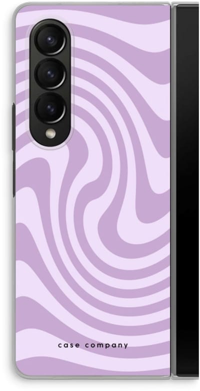 Case Company® - Hoesje geschikt voor Samsung Galaxy Z Fold4 hoesje - Swirl Paars - Soft Cover Telefoonhoesje - Bescherming aan alle Kanten en Schermrand
