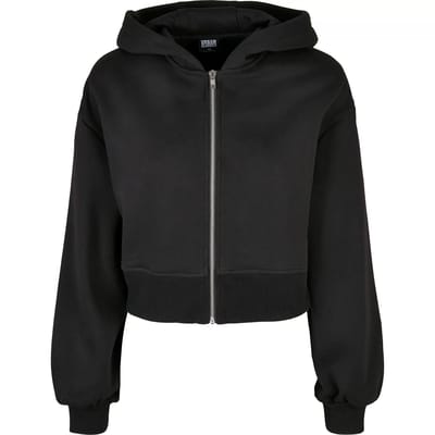 Dames sweater met Shorts capuchon en rits Urban Classics Oversized