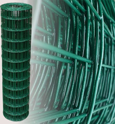 Tuingaas Rol 25m 120cm hoog - 100x75mm maaswijdte 2.1mm draaddikte - groen geplastificeerd