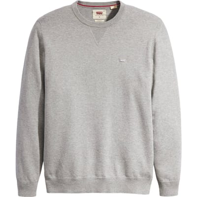 Levi's Heren Geborduurd Logo Ronde Hals Trui (Grijs Heather)