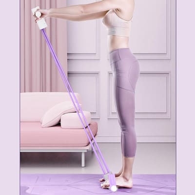 Voetpedaal Trainer - Weerstandsband Fitness - Full Body Workout - Multifunctionele Trainer - 55x27cm - Lila