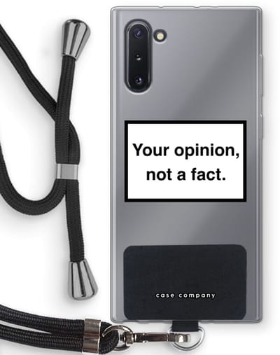 Hoesje met koord geschikt voor Samsung Galaxy Note 10 hoesje met Koord - Your opinion - Telefoonhoesje met Zwart Koord - Bescherming aan alle Kanten en Over de Schermrand