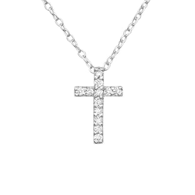 Montebello Ketting Kruis - 925 Zilver E-Coating - 8x12mm - 45cm