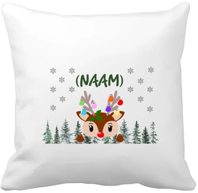 Akyol - kerst rendier met eigen naam Kussen hoes - Kerstmis - kerst beker - winter - kerst - christmas - kerst cadeau - 40 bij 40 cm
