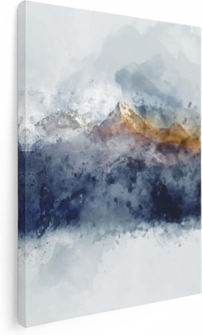 Artaza Canvas Schilderij Abstract - 30x40 cm - Klein - Wanddecoratie Bergen - Muurdecoratie Woonkamer - Kamer Accessoires