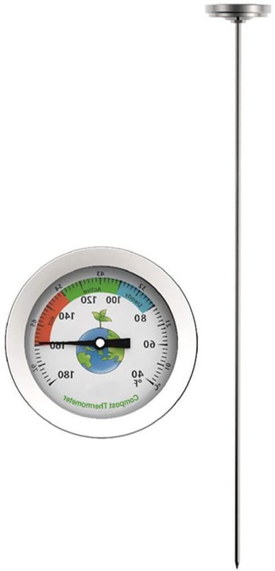 Bodemthermometer - Grondmeter Temperatuur - Compost Meten - Roestvrijstalen Steel - 50 Cm - Zilver