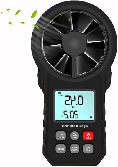 Digitale Anemometer - Windmeter - Omgevingsanalyse - Meerdere Eenheden - 200 Gram - Zwart