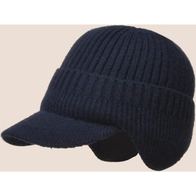 Mannen Winter Gebreide Muts Outdoor Fietsen Gehoorbescherming Warmte Pet Casual Mode Zonnehoed Bomber Hoeden 56-61 CM blauw