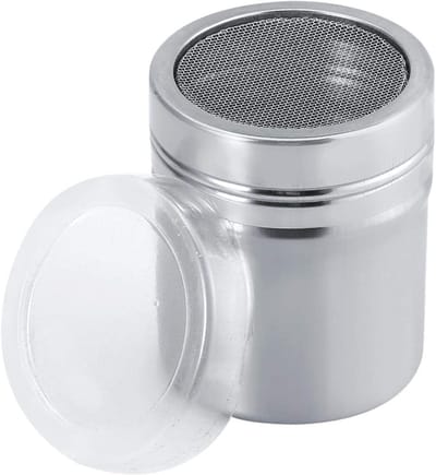 Poeder Shaker met Gaaszeefje en Deksel voor Suiker, Kaneel en Cacao