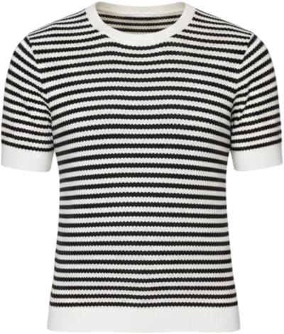OMBRE T-shirt - Viscose - Korte Mouw - Gestreept Zwart S