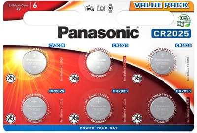 Tecxus CR2025 P 6-BL Panasonic Lithium knoopcel batterij