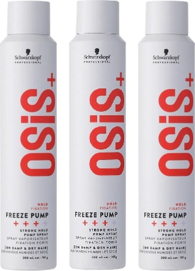 Schwarzkopf Professional OSiS+ Freeze Pump Hold Haarspray - voordeelverpakking - 3 x 200ml