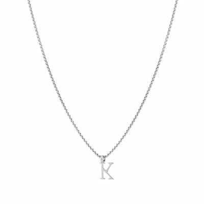 Bijoutheek Collier Letter K Zilver