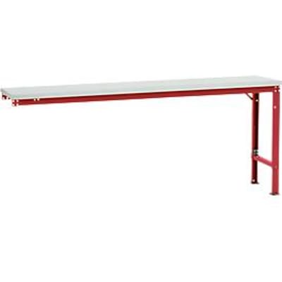 Manuflex aanbouwtafel UNIVERSAL Speciaal, 2000 x 800 mm, melamine lichtgrijs, robijnrood