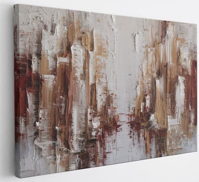Saammp Canvas Schilderij - Bruin - grof - Abstract - 30x20 - Foto op canvas - Wanddecoratie - Muurdecoratie Woonkamer - Slaapkamer decoratie - Canvas Print