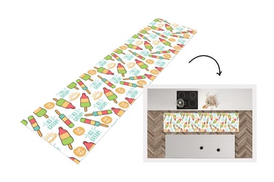 Keukenloper - Loper keuken - IJsjes - Zomer - Patronen - 200x50 cm - Keukenloper vinyl