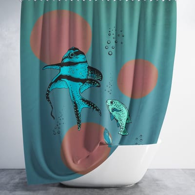 Casabueno - Waterdicht & Sneldrogend – 180x200 cm – Anti-Schimmel, Wasbaar & Duurzaam – Fısh – Badkamer Shower Curtain