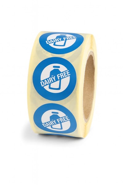 Diary Free Etiket - 500stuks – Ø25mm - Diepvriesbestendig - Allergenenetiket - HACCP en Voedselveilig - Verwijderbaar - Professioneel Keuken Restaurant Horeca