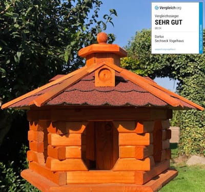 Vogelhuis met Voederdispenser voor Grote en Kleine Vogels - Houten Vogelhuisje in Diverse Kleuren