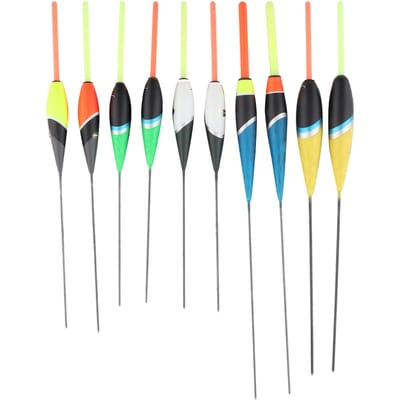 Lot de 10 flotteurs colorés pour la pêche à la carpe, avec hameçons et accessoires flottants pour l'eau douce