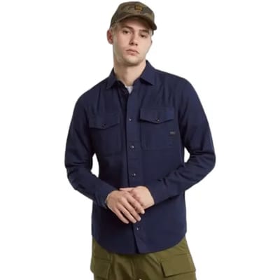 G-STAR Marine Slim Shirt l\s Heren Overhemd - sartho blue gd